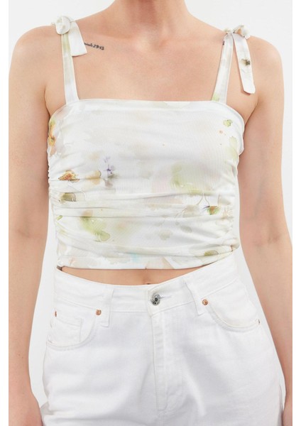 Stil Kadın Bağlama Detaylı Esnek Bluz Crop Örme Slim Kalıp fiyatları
