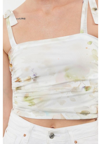 Stil Kadın Bağlama Detaylı Esnek Bluz Crop Örme Slim Kalıp fırsatları