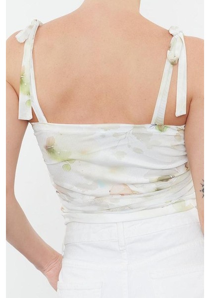 Stil Kadın Bağlama Detaylı Esnek Bluz Crop Örme Slim Kalıp indirimleri