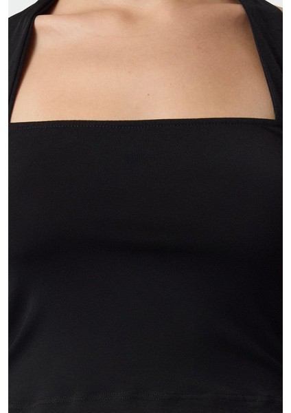 Stil Kadın Crop Bluz Regular Örme Fitted Kalıp fırsatları