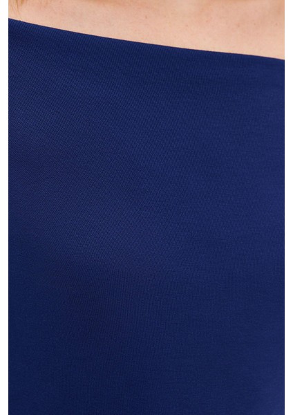 Kadın Şık Regular Kayık Yaka Düşük Kol Slim Kalıp Örme Yumuşak Kumaşlı Fitted Vücuda Oturan Bluz fırsatları