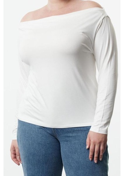Stil Kadın Bluz Regular Örme Fitted Kalıp Büyük Beden Düşük Kol fırsatları