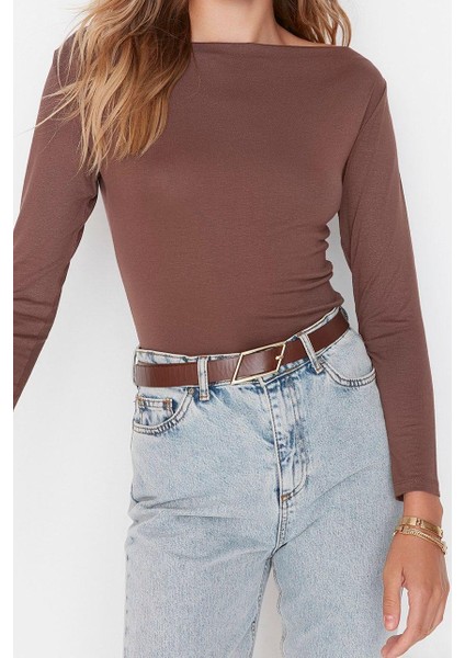 Stil Kadın Fitted Vücuda Oturan Kol Viskoz Esnek Bluz Regular Örme Slim Kalıp Düşük Kol indirimleri