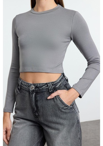 Stil Kadın Siyah-Beyaz-Vizon 3lü Paket Vücuda Oturan Bluz Crop Örme Fitted Kalıp fırsatları