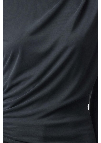 Stil Kadın Care Collection %100 Modal Kumaş Drape Büzgü Detaylı Bluz Regular Örme Regular Kalıp fırsatları
