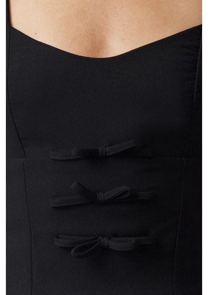 Stil Kadın Fiyonk Detaylı Bluz Regular Dokuma Fitted Kalıp
