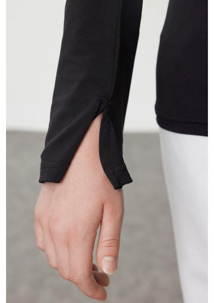 Stil Kadın Şal Detaylı Fitted Vücuda Oturan Esnek Bluz Regular Örme Slim Kalıp Düşük Kol fırsatları