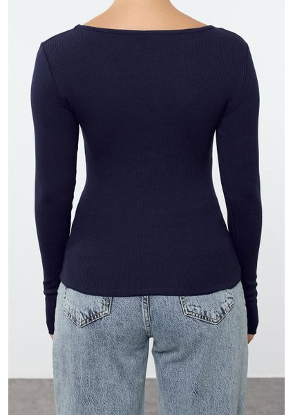 Stil Kadın 2li Paket Fitted Vücuda Oturan Pamuklu Esnek Bluz Regular Örme Slim Kalıp