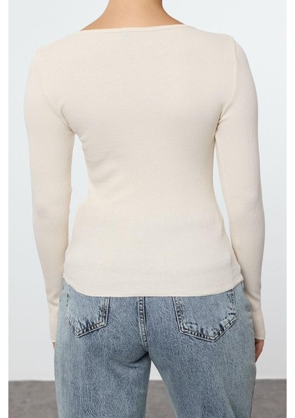 Stil Kadın 2li Paket Fitted Vücuda Oturan Pamuklu Esnek Bluz Regular Örme Slim Kalıp