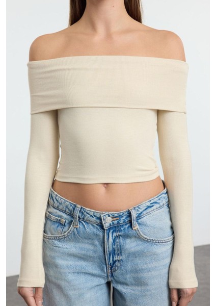 Stil Kadın Kısa Esnek Bluz Crop Örme Slim Kalıp modelleri