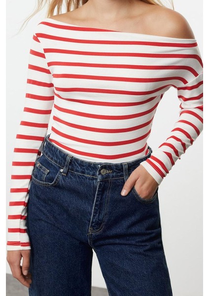Stil Kadın Soft Touch Yumuşak Kumaşlı Vücuda Oturan Esnek Bluz Regular Örme Slim Kalıp Düşük Kol modelleri