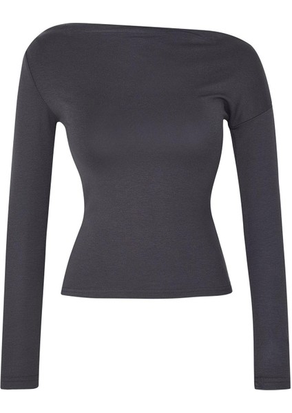 Stil Kadın Düz Yumuşak Kumaşlı Fitted Vücuda Oturan Bluz Regular Örme Slim Kalıp Düşük Kol modelleri