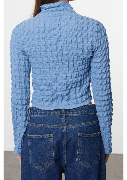 Stil Kadın Dokulu Fitted Vücuda Oturan Esnek Bluz Regular Örme Slim Kalıp indirimleri