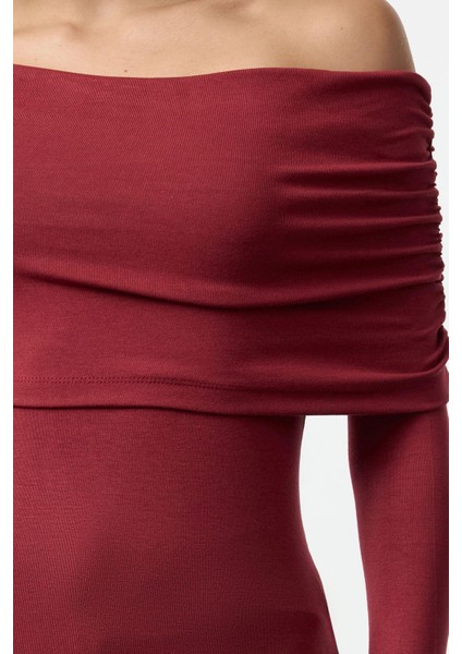 Kadın Moda Şık Üst Giyim Regular Asimetrik Yaka Slim Kalıp Örme Fitted Vücuda Oturan Esnek Bluz modelleri