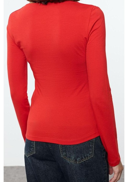 Stil Kadın Pamuklu Fit Bluz Regular Örme Slim Kalıp fırsatları