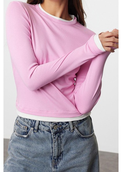 Stil Kadın Fitted Vücuda Oturan Viskon Yumuşak Kumaşlı Esnek Bluz Regular Örme Slim Kalıp