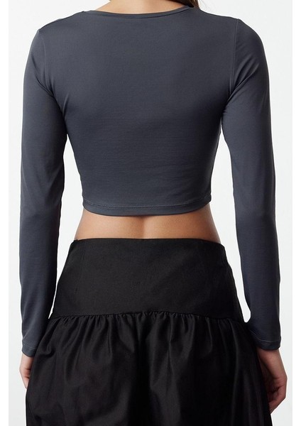 Stil Kadın Poliamid Fitted Vücuda Oturan Kollu Bluz Regular Örme Slim Kalıp indirimleri