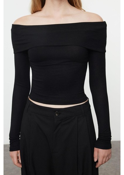 Stil Kadın Kısa Esnek Bluz Crop Örme Slim Kalıp modelleri