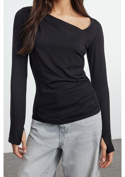Kadın Regular Slim Kalıp Örme Soft Touch Yumuşak Kumaş Fitted Vücuda Oturan Esnek Bluz fiyatları