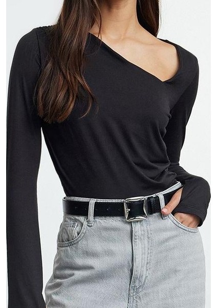 Kadın Regular Slim Kalıp Örme Soft Touch Yumuşak Kumaş Fitted Vücuda Oturan Esnek Bluz modelleri