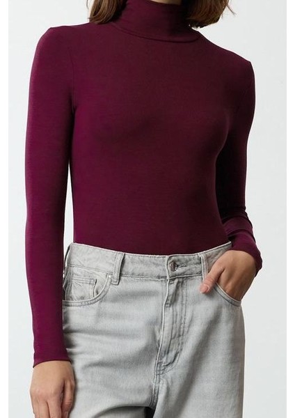 Kadın Moda Şık Regular Balıkçı Yaka Slim Kalıp Örme Yumuşak Kumaşlı Fitted Vücuda Oturan Esnek Bluz fiyatları