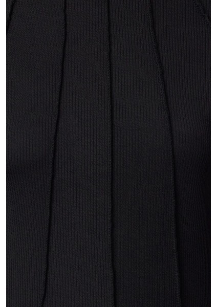 Kadın Standart Bisiklet Yaka Reglan Kol Regular Kalıp Örme Fitted Fermuarlı Biye Fitilli Esnek Bluz fırsatları