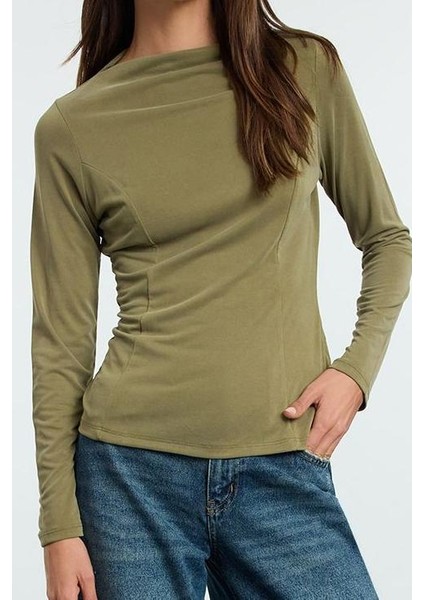 Stil Kadın Care Collection Modal Nervürlü Normal Kalıp Bluz Regular Örme Slim Fit Kalıp