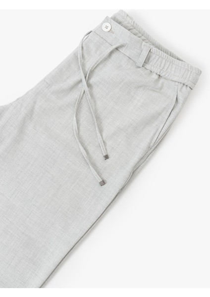Erkek Açık Gri Yandan Cepli Bağcıklı Beli Lastikli Kemerli 969 Jogger Pantolon fırsatları