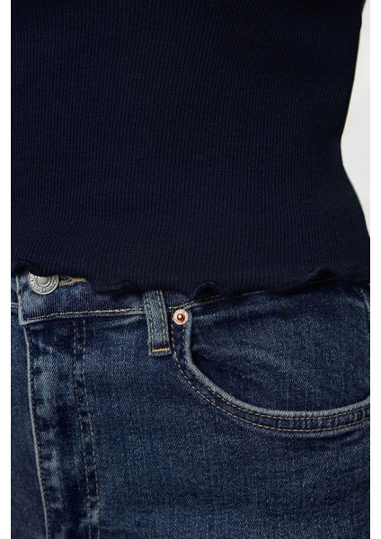 Stil Kadın Fitted Vücuda Oturan Fitilli Esnek Bluz Crop Örme Slim Kalıp fırsatları