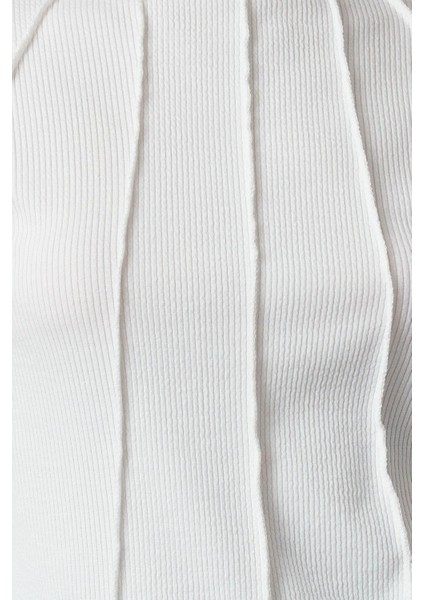 Stil Kadın Fitted Fermuarlı Biye Detaylı Fitilli Esnek Bluz Standart Örme Regular Kalıp Reglan Kol fiyatları