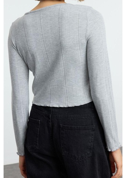 Stil Kadın Bağlama Detaylı Fitted Vucuda Oturan Esnek Bluz Regular Örme Slim Kalıp fırsatları