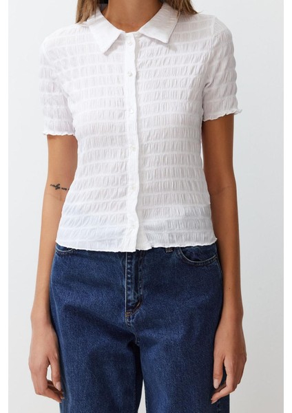 Stil Kadın Dokulu Fitted Vücuda Oturan Kollu Esnek Bluz Crop Örme Slim Kalıp modelleri