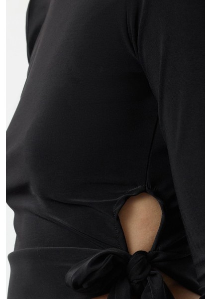Stil Kadın Bağlama Detaylı Fitted Vücuda Oturan Esnek Bluz Regular Örme Slim Kalıp fiyatları