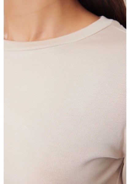 Stil Kadın Viskon Esnek Bluz Crop Örme Slim Kalıp fırsatları