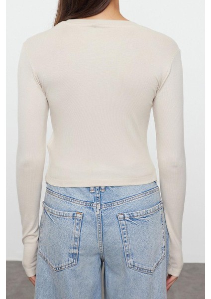 Stil Kadın Viskon Esnek Bluz Crop Örme Slim Kalıp indirimleri