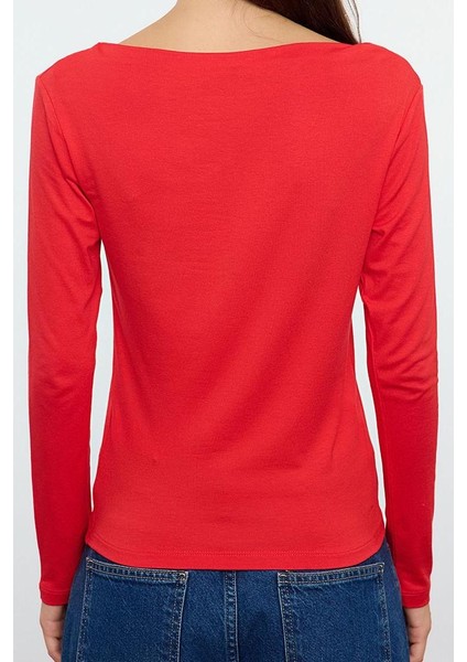 Stil Kadın Fitted Vücuda Oturan Kol Viskoz Esnek Bluz Regular Örme Slim Kalıp Düşük Kol fırsatları