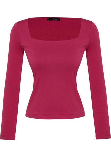 Stil Kadın Pamuklu Esnek Fitted Vücuda Oturan Bluz Regular Örme Slim Kalıp modelleri