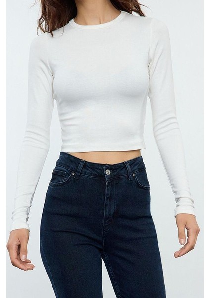 Stil Kadın Viskoz Yumuşak Kumaşlı Fitted Esnek Bluz Crop Örme Slim Kalıp fiyatları