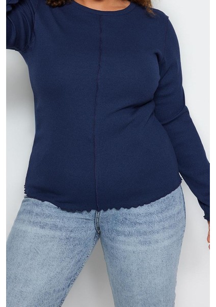 Stil Kadın Fitilli Bluz Crop Örme Fitted Kalıp Büyük Beden fiyatları