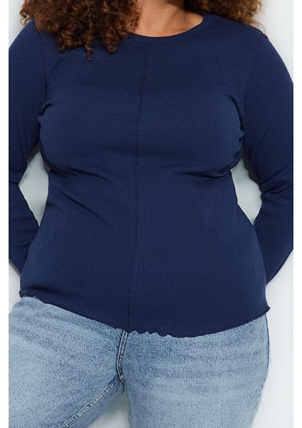 Stil Kadın Fitilli Bluz Crop Örme Fitted Kalıp Büyük Beden fırsatları