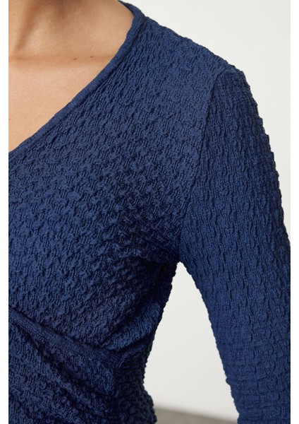 Stil Kadın Bluz Crop Örme Regular Kalıp Ispanyol Kol fiyatları