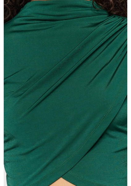 Stil Kadın Drapeli Crop Bluz Super Crop Örme Slim Kalıp indirimleri