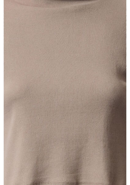 Stil Kadın Fitted Vücuda Oturan Crop Esnek Bluz Super Crop Örme Slim Kalıp fiyatları