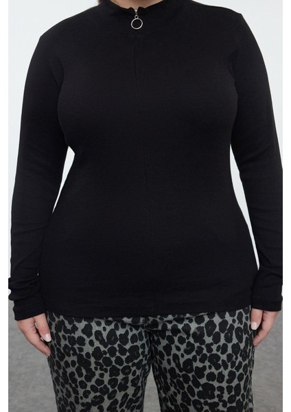 Stil Kadın Kaşkorse Bluz Regular Örme Fitted Kalıp Büyük Beden fırsatları