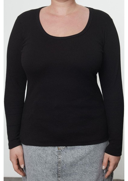 Stil Kadın Kaşkorse Bluz Regular Örme Fitted Kalıp Büyük Beden fırsatları