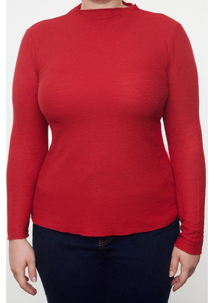 Stil Kadın Köpük Bluz Regular Örme Fitted Kalıp Büyük Beden modelleri
