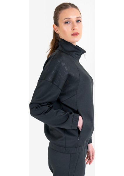 Siyah Kadın Fermuarlı Sweatshirt 23N-2124 modelleri