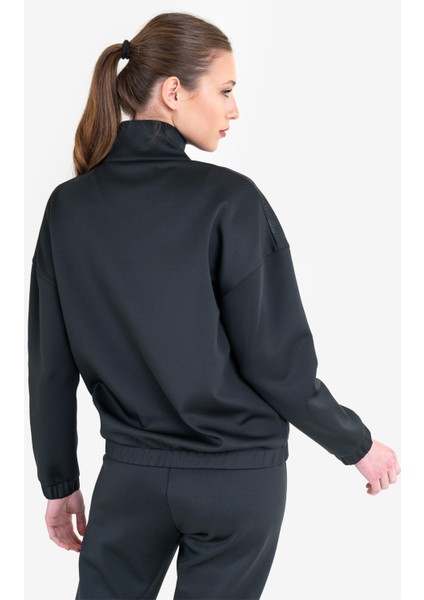 Siyah Kadın Fermuarlı Sweatshirt 23N-2124 indirimleri