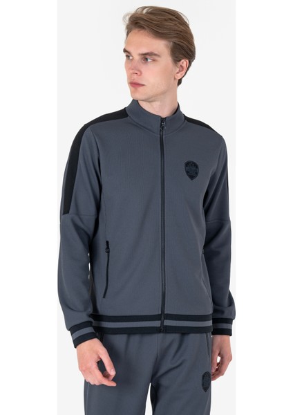 Antrasit Erkek Fermuarlı Sweatshirt 23N-1124