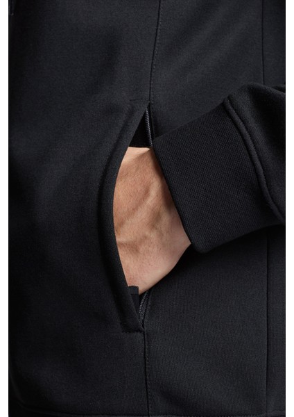 Siyah Erkek Fermuarlı Kapüşonlu Sweatshirt 23S-1241-23N fırsatları